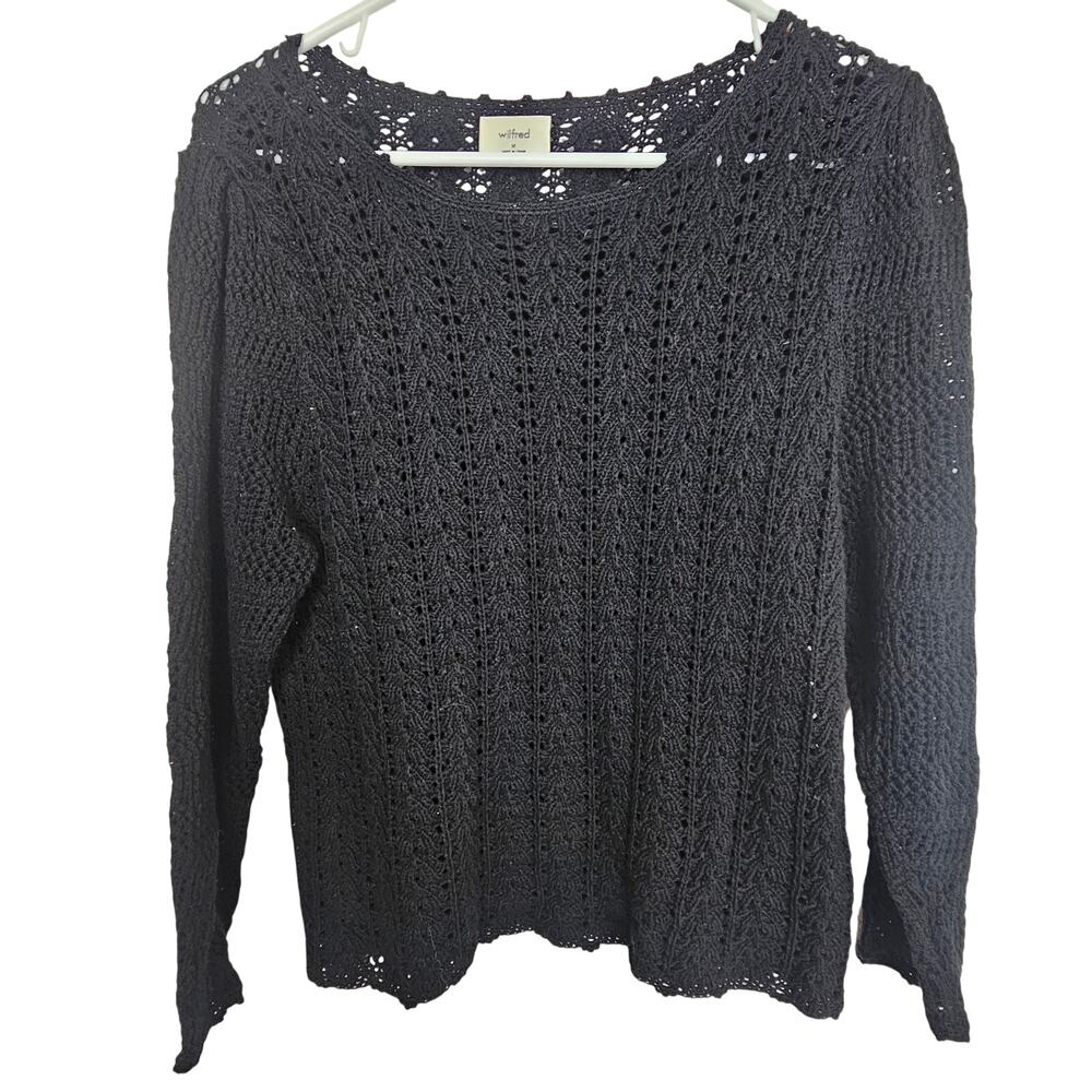 Wilfred Womens Crochet Pullover Sweater Size M Boho Whimsigoth Open Knit Classic